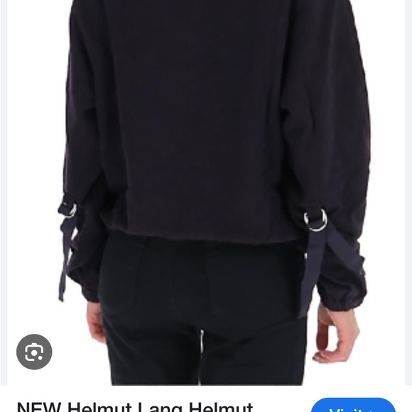 Helmut Lang Buckle Cuff Cotton Sweater dark  Navy Large Like New condition $350 - Picture 10 of 11
